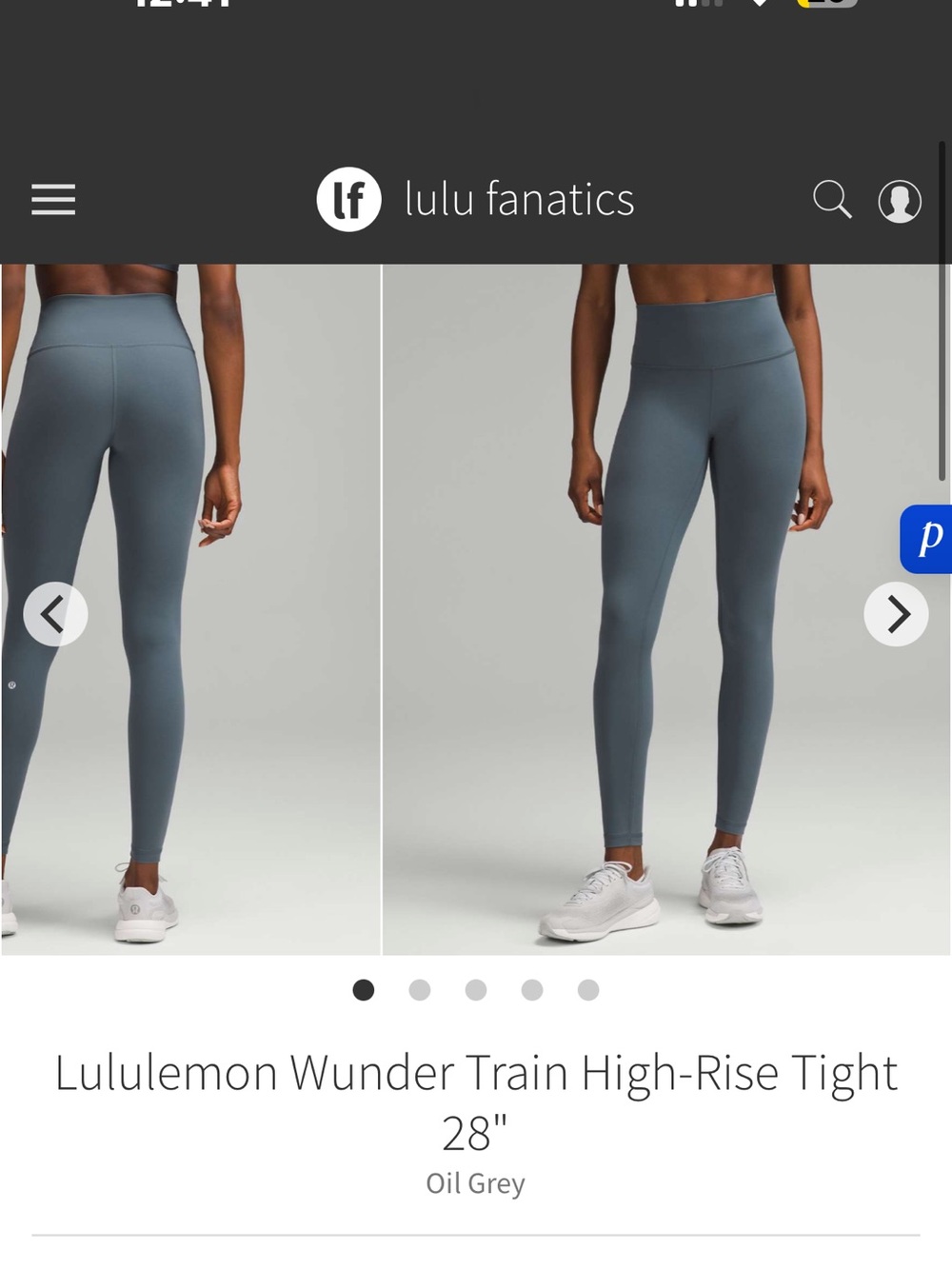 lululemon Wunder Train High-Rise Tight 28" - Oil Grey